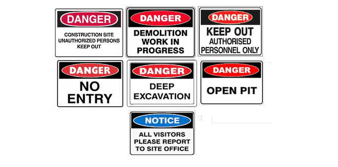 Choose one of the following Danger/Notice Sign 450x600mm PVC image 0
